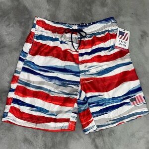🇺🇸NWT Men's Red and Blue Swim Shorts